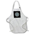 Apron - Blue And White Decorative Design on Black Background Vector Art - Arabesque Mandala Art