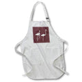 Apron - Minimalistic Three Flamingos White Silhouette On Red Vector Art - Flamingos