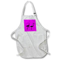 Apron - Minimalistic Three Flamingos Black Silhouette On Pink Vector Art - Flamingos