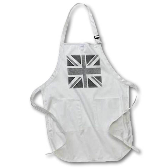 Apron - Union Jack United Kingdom Flag In Monotone Vector Art - Union Jack