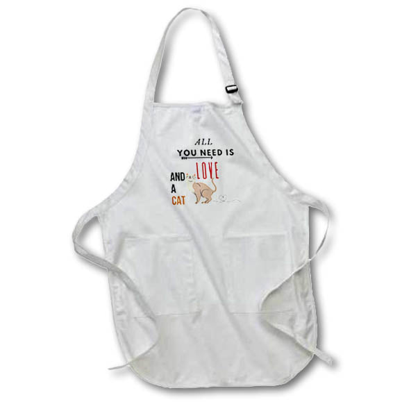 Apron - Funny quote about love and cats 3dRose- Quotes about Cats