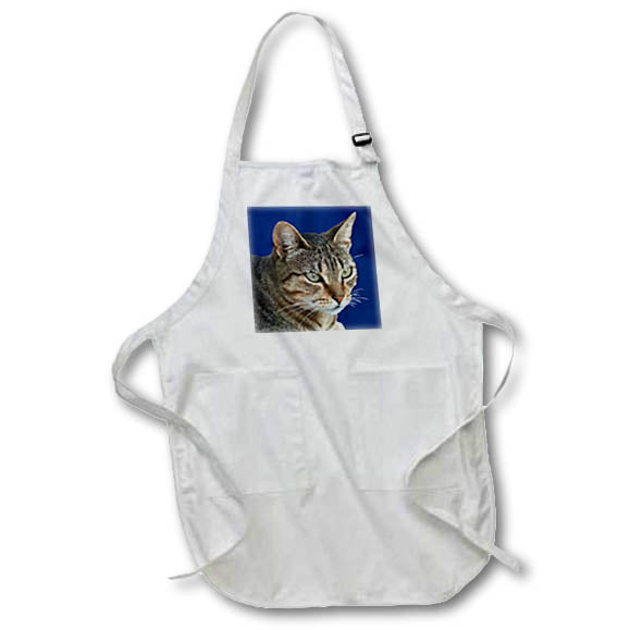 Apron - Stunning Tabby Cat Acrylic Pet Portrait Vector Art - Tabby Cat