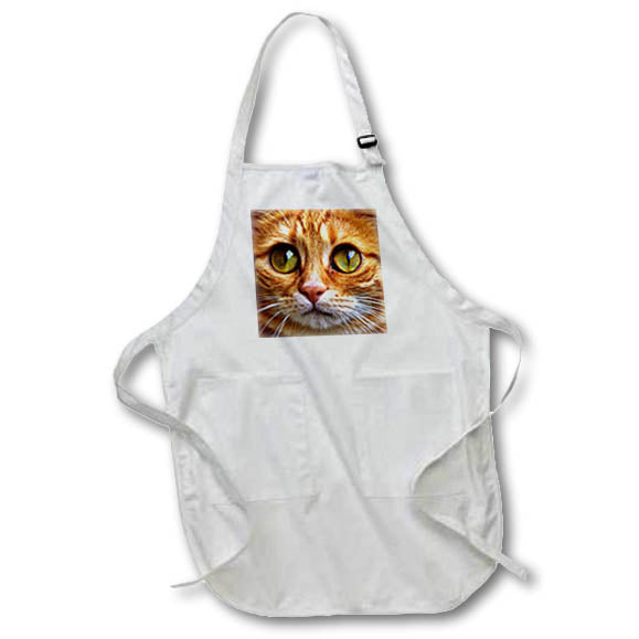 Apron - Adorable Ginger Tabby Cat Posing Artistic Pet Portrait Photography - Tabby Cat