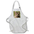 Apron - Portrait Of A Cute Tabby Cat With Direct Eye Contact Vector on Green Vector Art - Tabby Cat