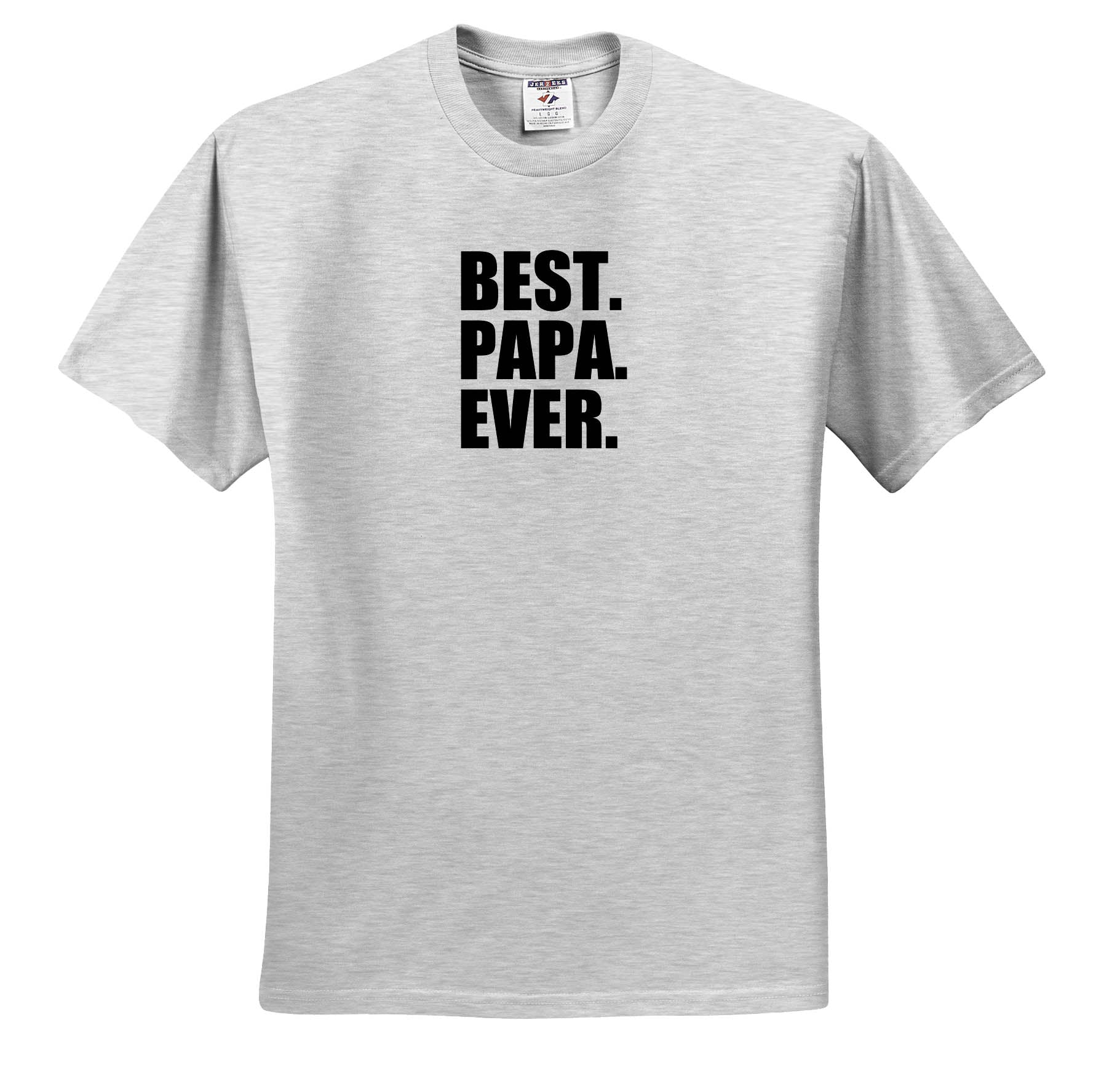 3dRose InspirationzStore Typography - Best Papa Ever - Gifts for dads - Father Nicknames - Good for Fathers Day - Black Text - Adult T-Shirt XL (ts_151489)
