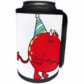 3dRose Dooni Designs Monsters and Alien Designs - Cute Red Birthday Monster Cartoon - Can Cooler Bottle Wrap (cc_102278)