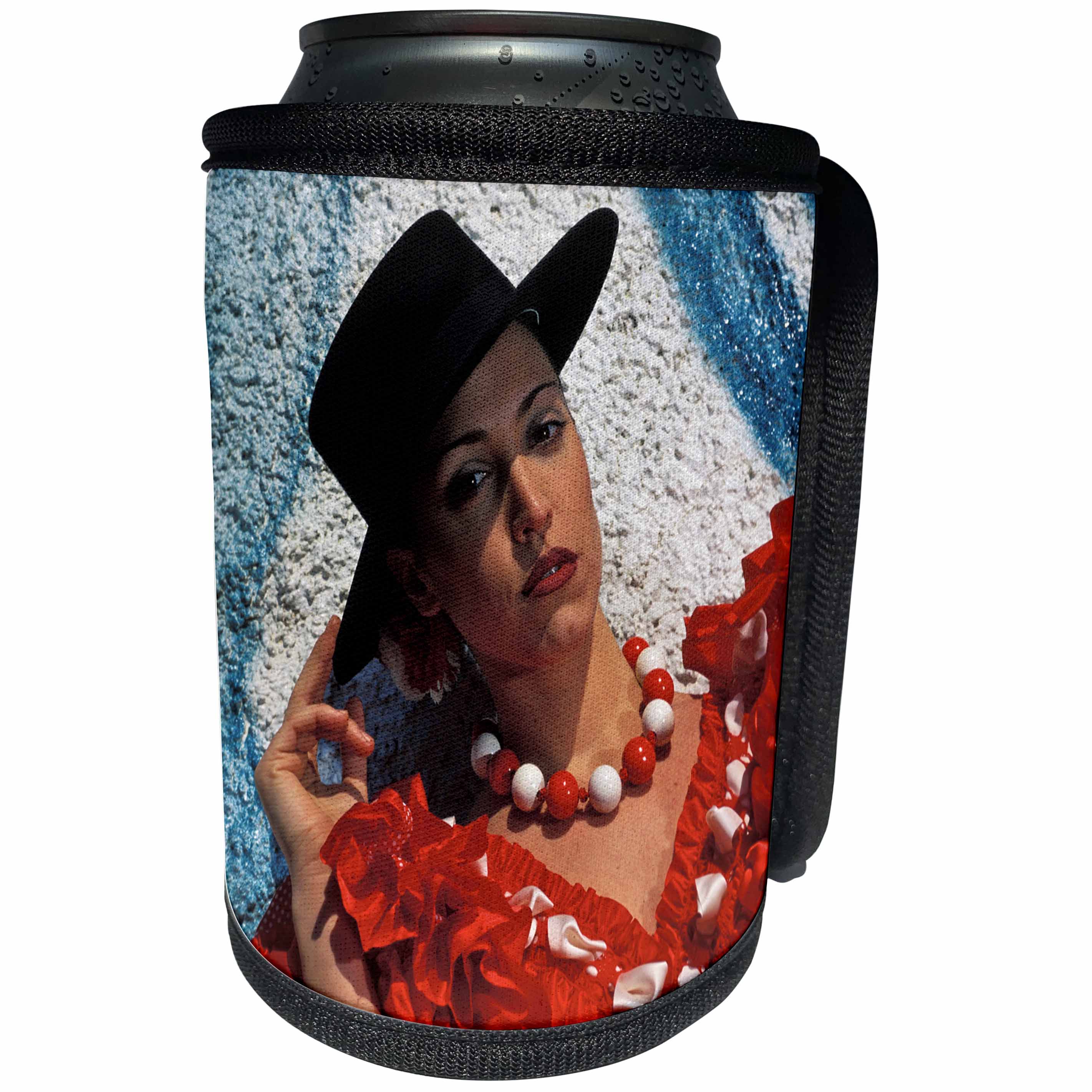 3dRose Kike Calvo Spain - Seville, Spain Model released photo of a Andalusian woman dress in the typical Sevillanas dress - Can Cooler Bottle Wrap (cc_10663)