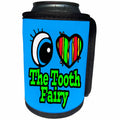 3dRose Dooni Designs Eye Heart I Love Designs - Bright Eye Heart I Love The Tooth Fairy - Can Cooler Bottle Wrap (cc_106632)
