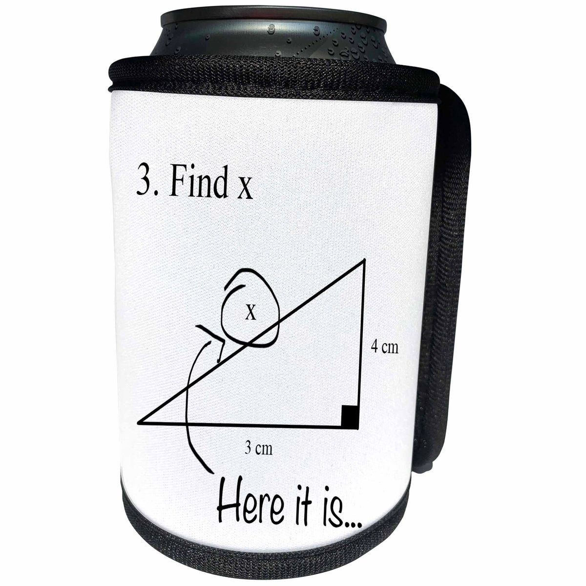 3dRose EvaDane - Funny Cartoons - Find x here it is - Can Cooler Bottle Wrap (cc_107310)