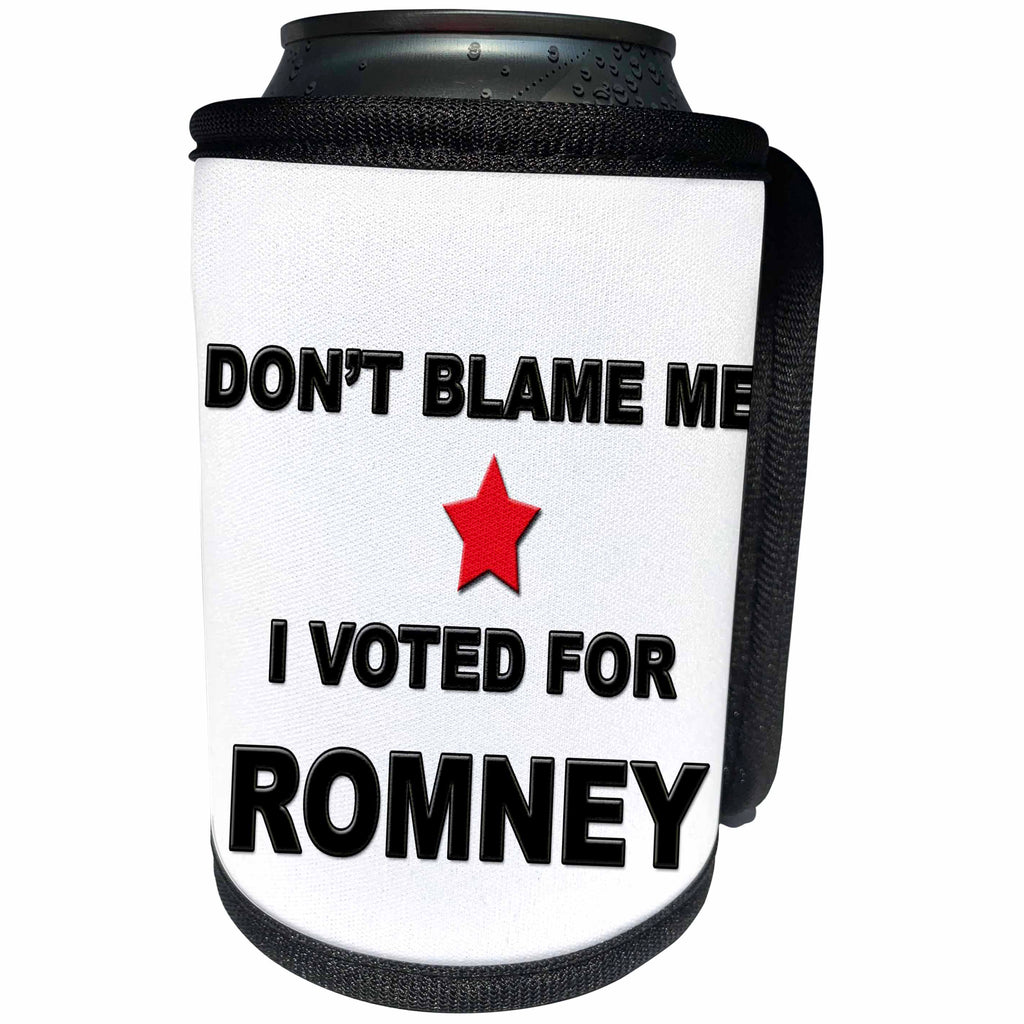 3dRose EvaDane - Funny Political Quotes - Don’t blame me I voted for Romney - Can Cooler Bottle Wrap (cc_107311)