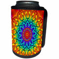 3dRose EvaDane - Patterns - Kaleidoscope, Rainbow Circle - Can Cooler Bottle Wrap (cc_107320)