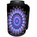 3dRose EvaDane - Patterns - Kaleidoscope Circle, Purple, Blue, Prism - Can Cooler Bottle Wrap (cc_107321)