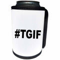 3dRose EvaDane - Funny Quotes - #TGIF, Black - Can Cooler Bottle Wrap (cc_107338)