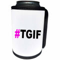 3dRose EvaDane - Funny Quotes - #TGIF, Pink - Can Cooler Bottle Wrap (cc_107339)