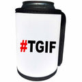 3dRose EvaDane - Funny Quotes - #TGIF, Red - Can Cooler Bottle Wrap (cc_107340)