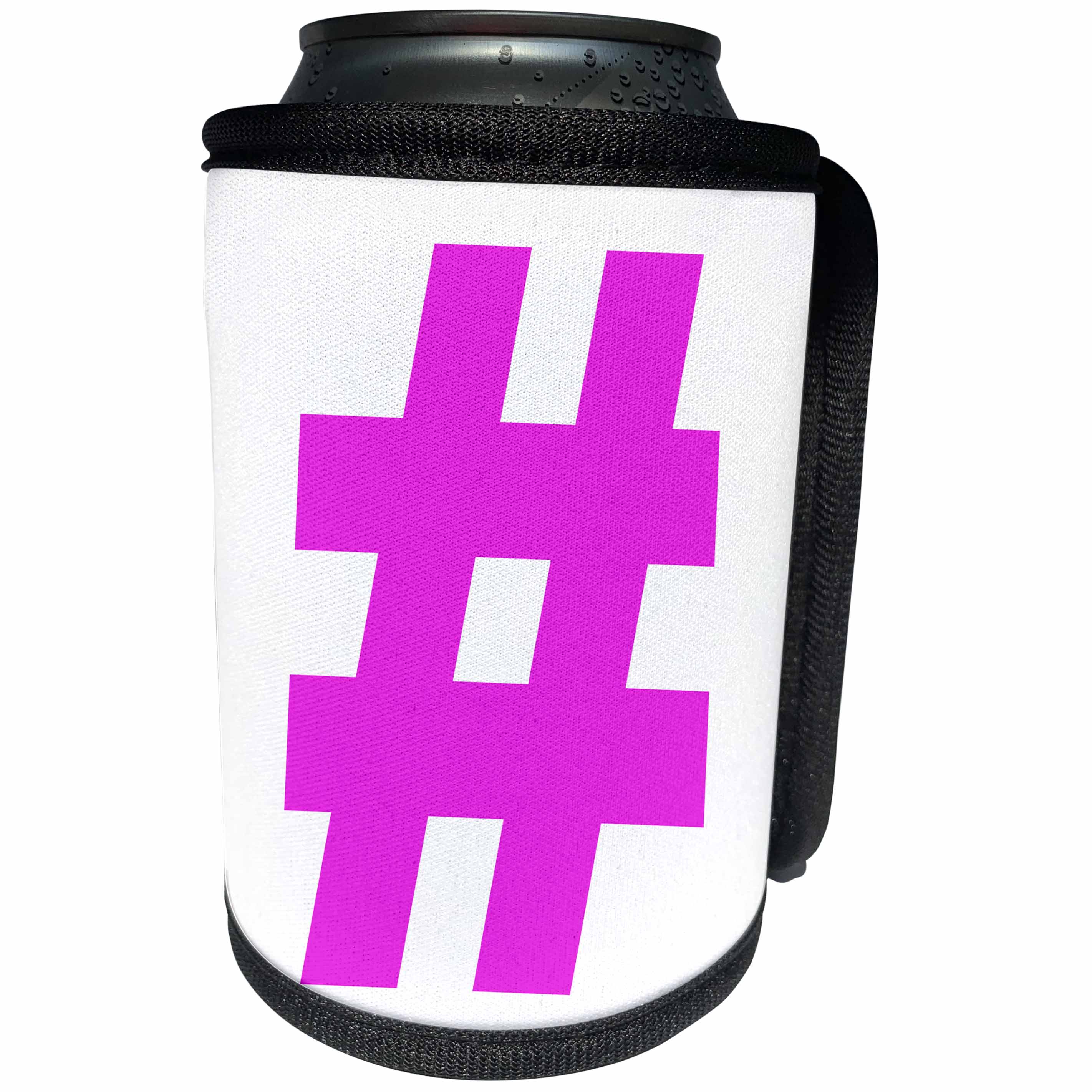 3dRose EvaDane - Funny Quotes - Pink Hashtag - Can Cooler Bottle Wrap (cc_107343)