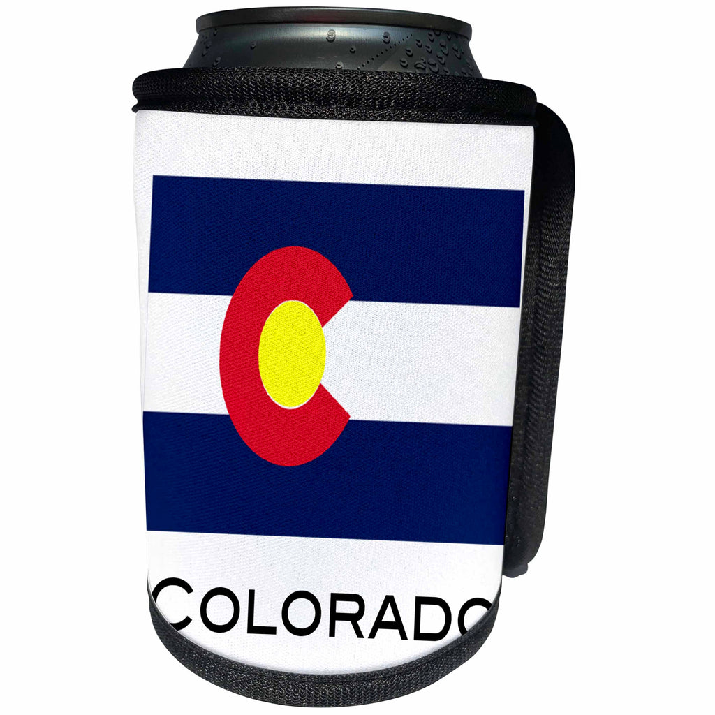 3dRose EvaDane - State Flags - Colorado State Flag - Can Cooler Bottle Wrap (cc_107356)