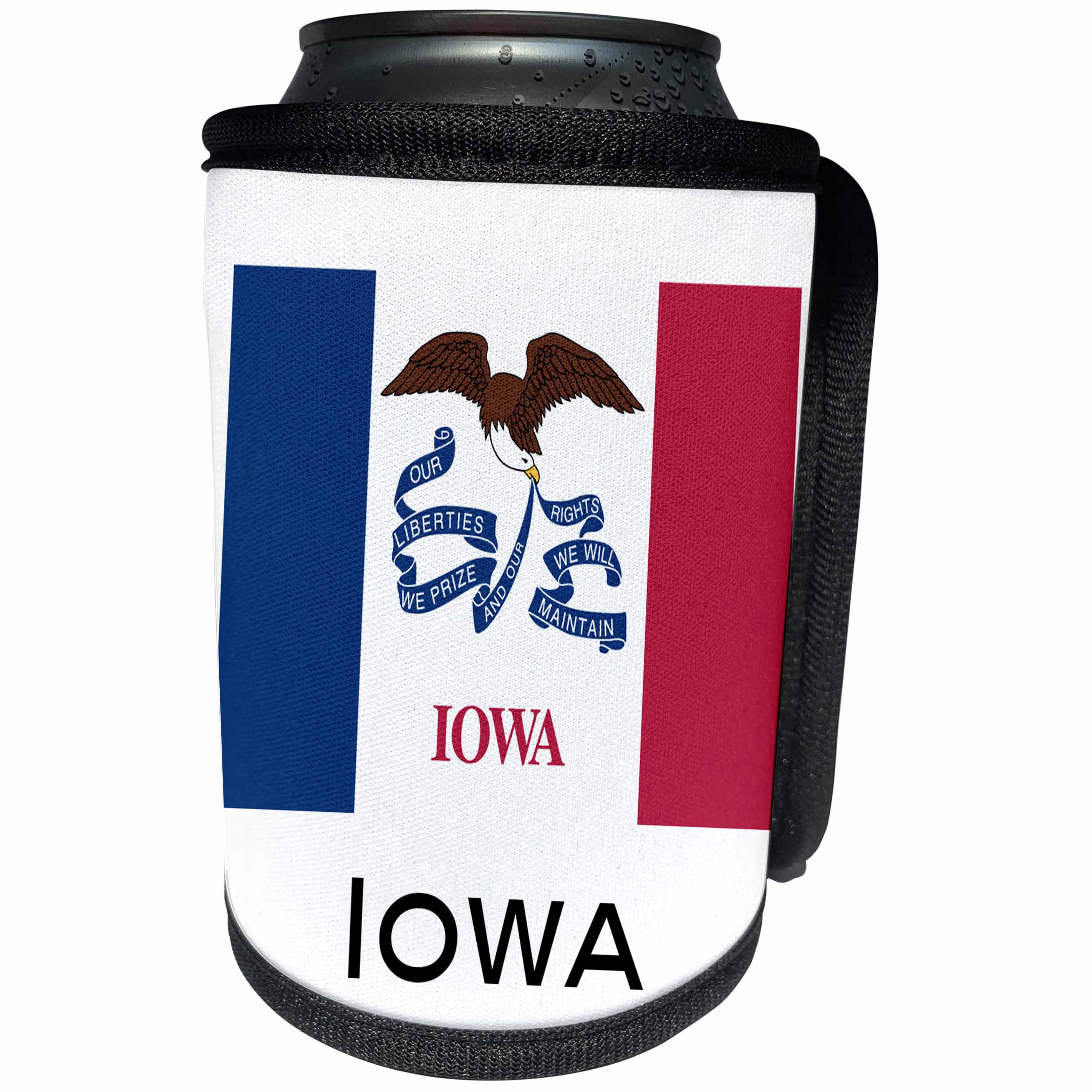 3dRose EvaDane - State Flags - Iowa State Flag - Can Cooler Bottle Wrap (cc_107365)