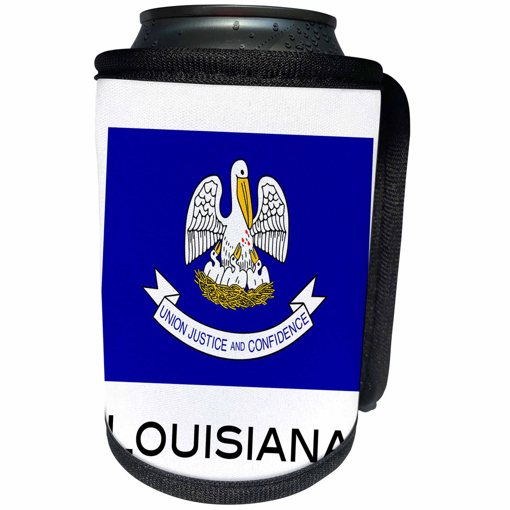 3dRose EvaDane - State Flags - Louisiana State Flag - Can Cooler Bottle Wrap (cc_107368)