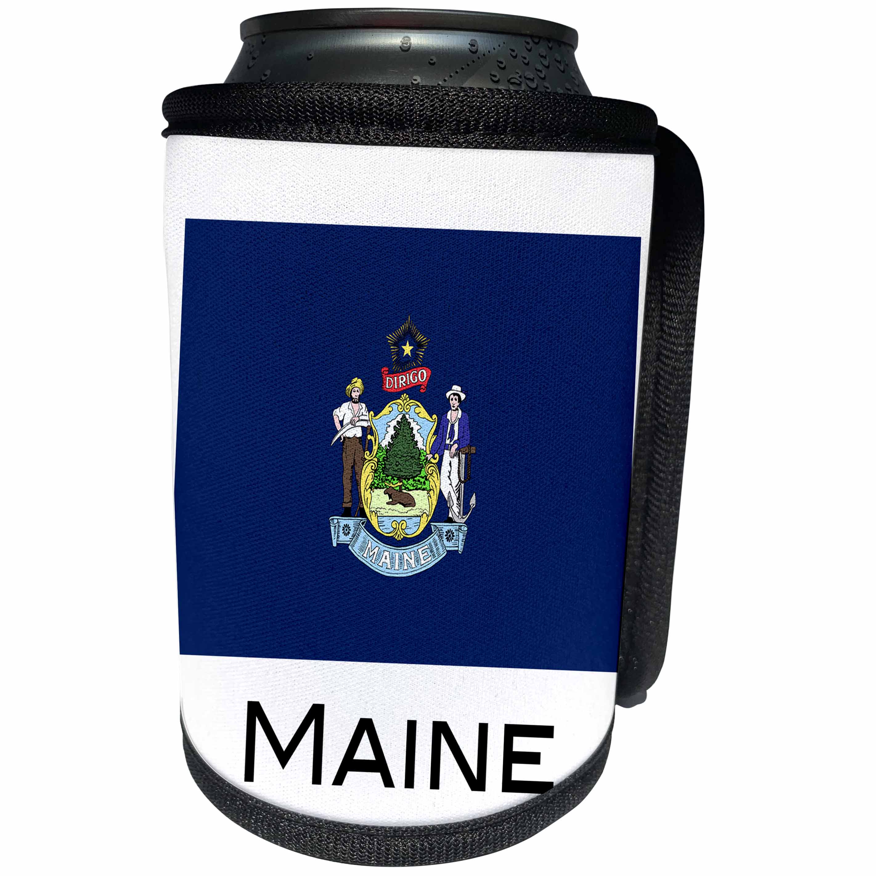 3dRose EvaDane - State Flags - Maine State Flag - Can Cooler Bottle Wrap (cc_107369)