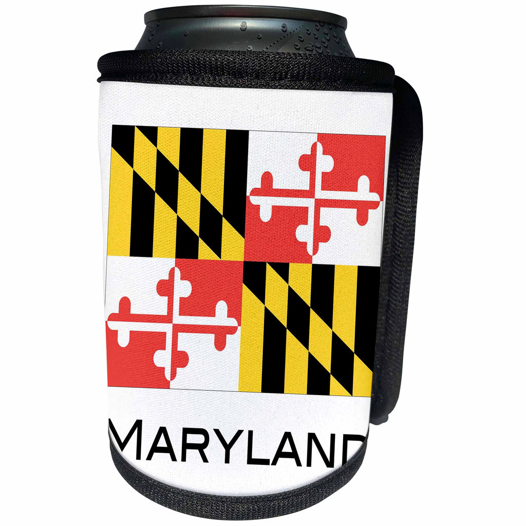 3dRose EvaDane - State Flags - Maryland State Flag - Can Cooler Bottle Wrap (cc_107370)