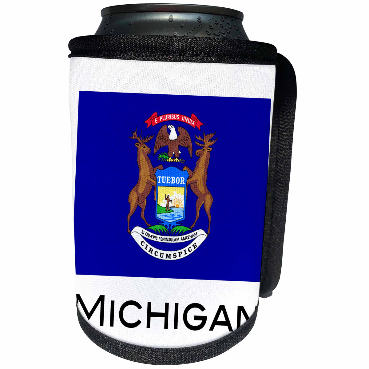 3dRose EvaDane - State Flags - Michigan State Flag - Can Cooler Bottle Wrap (cc_107372)