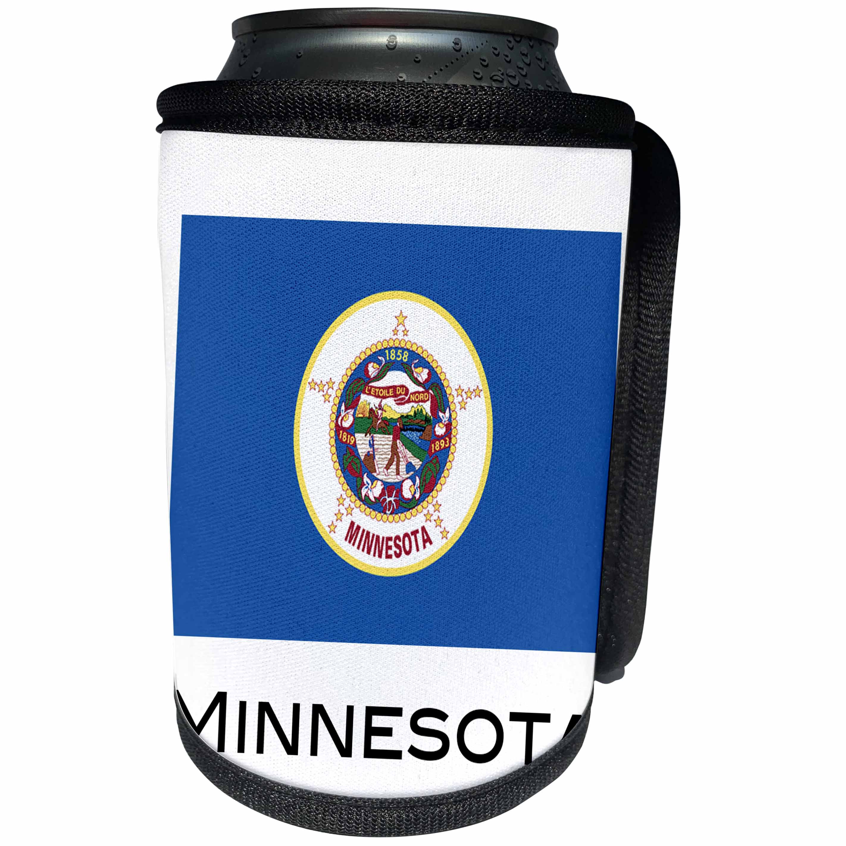 3dRose EvaDane - State Flags - Minnesota State Flag - Can Cooler Bottle Wrap (cc_107373)
