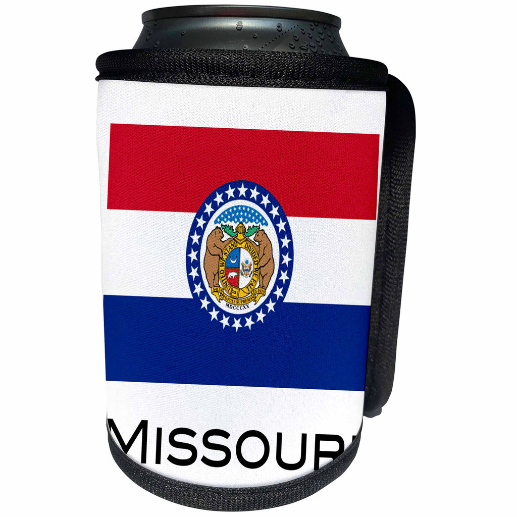 3dRose EvaDane - State Flags - Missouri State Flag - Can Cooler Bottle Wrap (cc_107375)