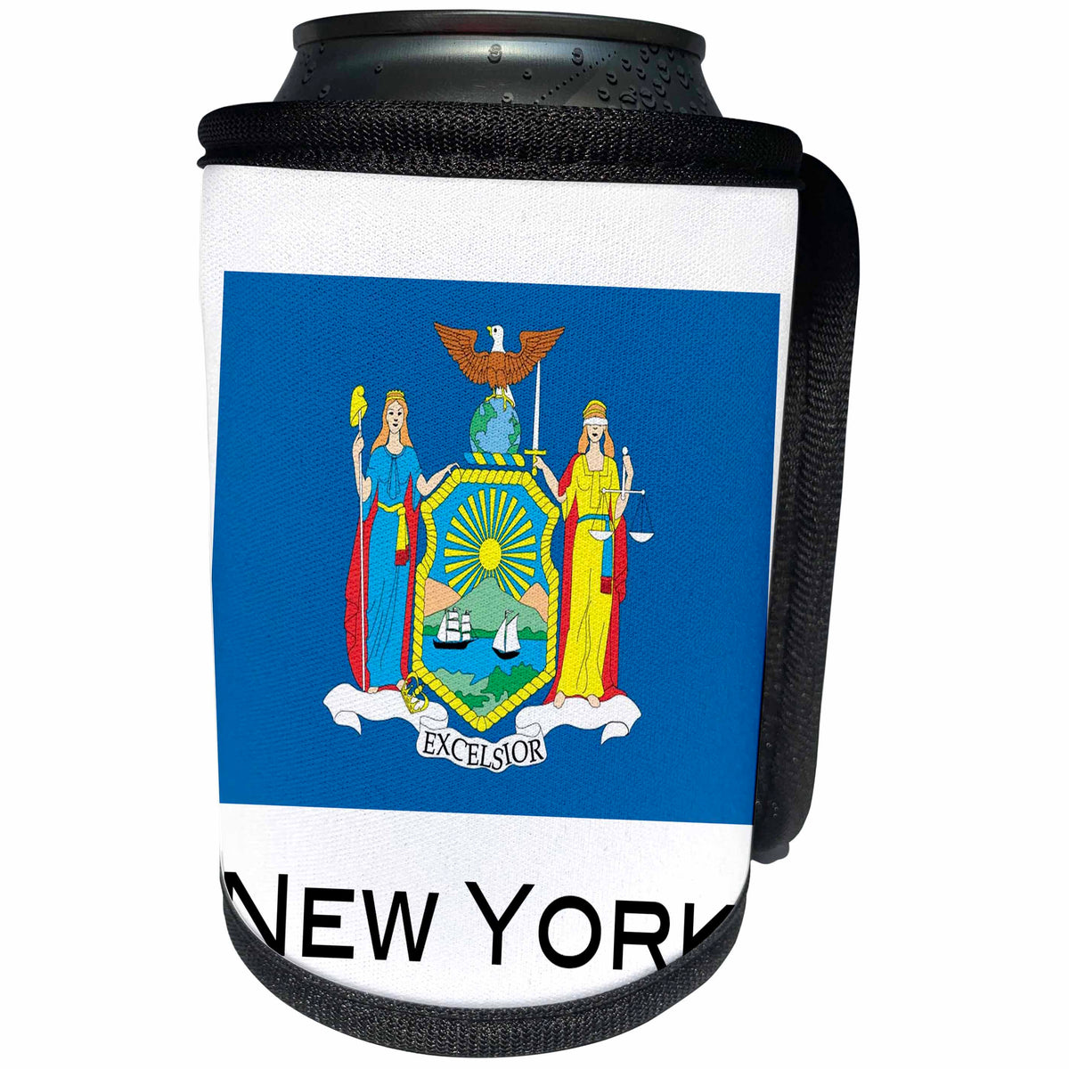 3dRose EvaDane - State Flags - New York State Flag - Can Cooler Bottle Wrap (cc_107382)