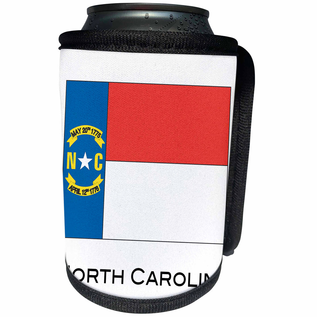 3dRose EvaDane - State Flags - North Carolina State Flag - Can Cooler Bottle Wrap (cc_107383)