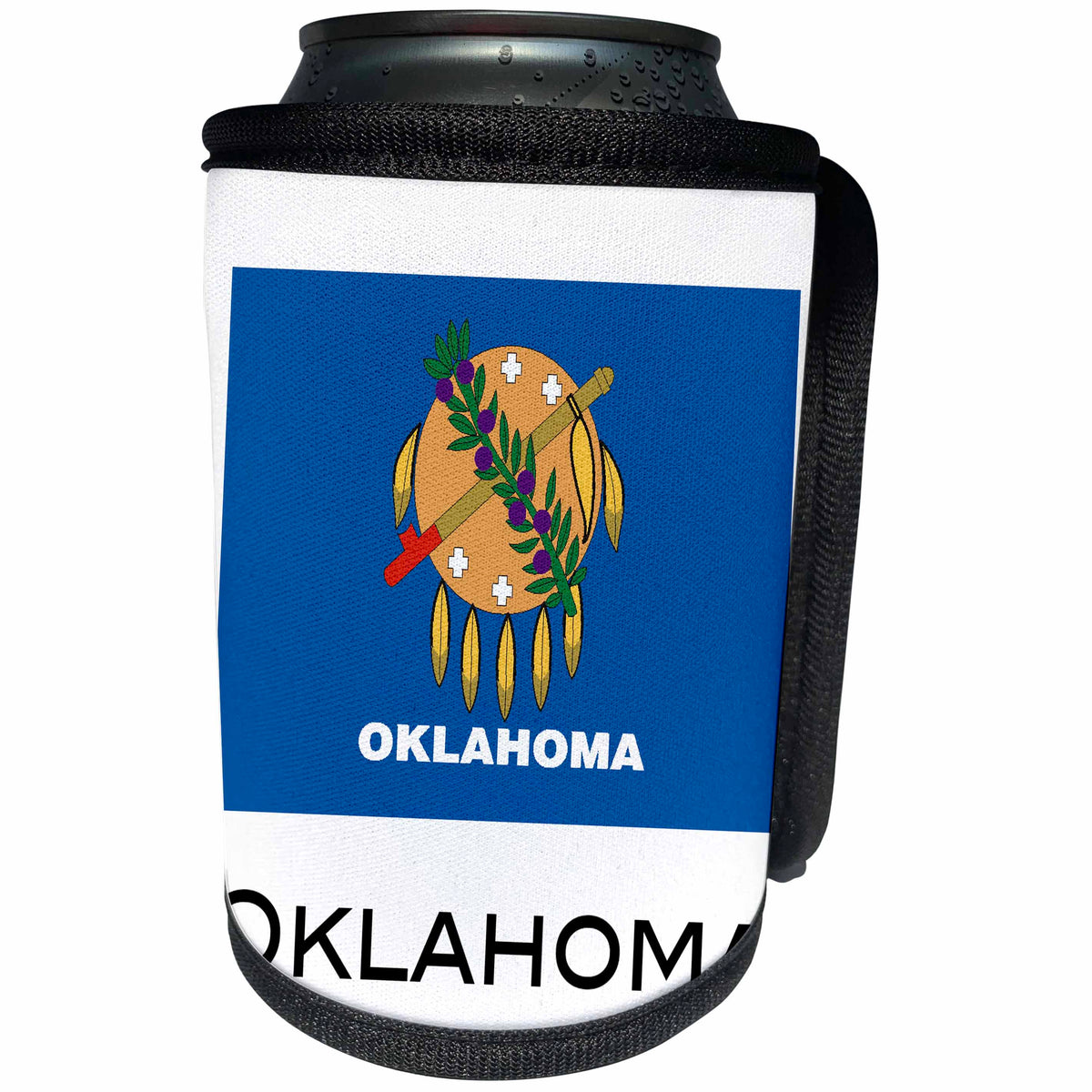 3dRose EvaDane - State Flags - Oklahoma State Flag - Can Cooler Bottle Wrap (cc_107386)