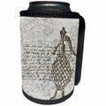 3dRose PS Beach - Vintage Art French Script with Perfume - Can Cooler Bottle Wrap (cc_108696)