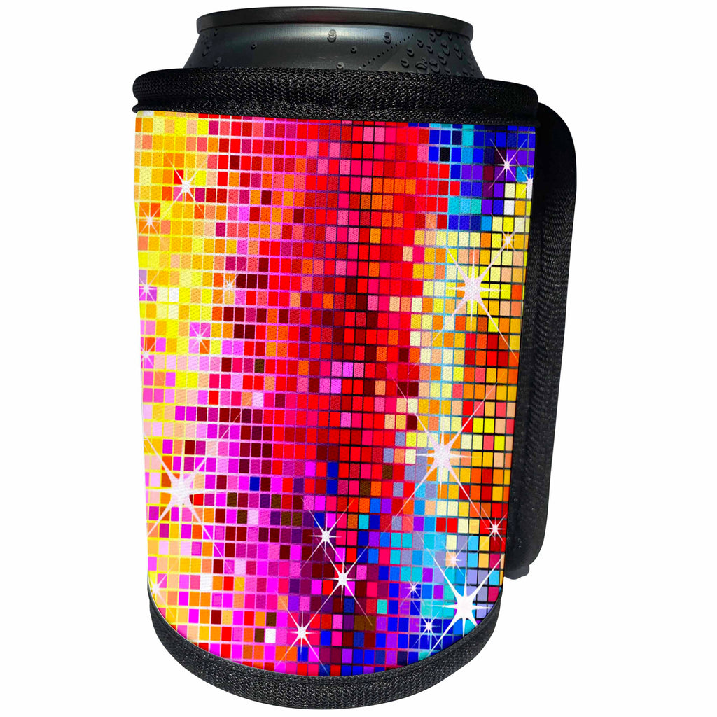 3dRose TNMGraphics Abstract Designs - Colorful Sparkles - Can Cooler Bottle Wrap (cc_11117)