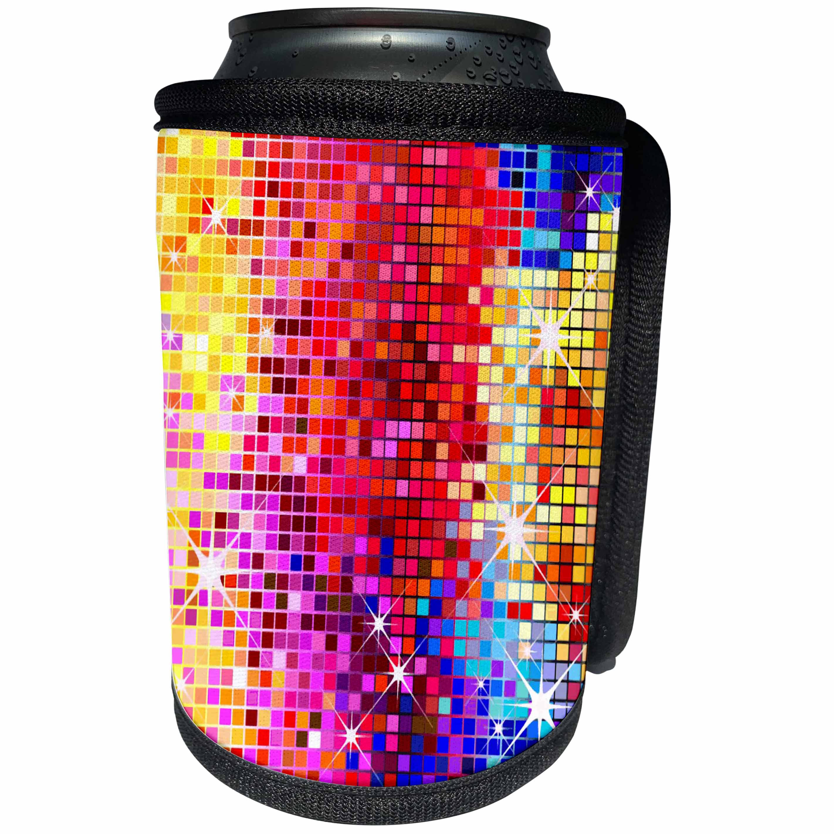 3dRose TNMGraphics Abstract Designs - Colorful Sparkles - Can Cooler Bottle Wrap (cc_11117)