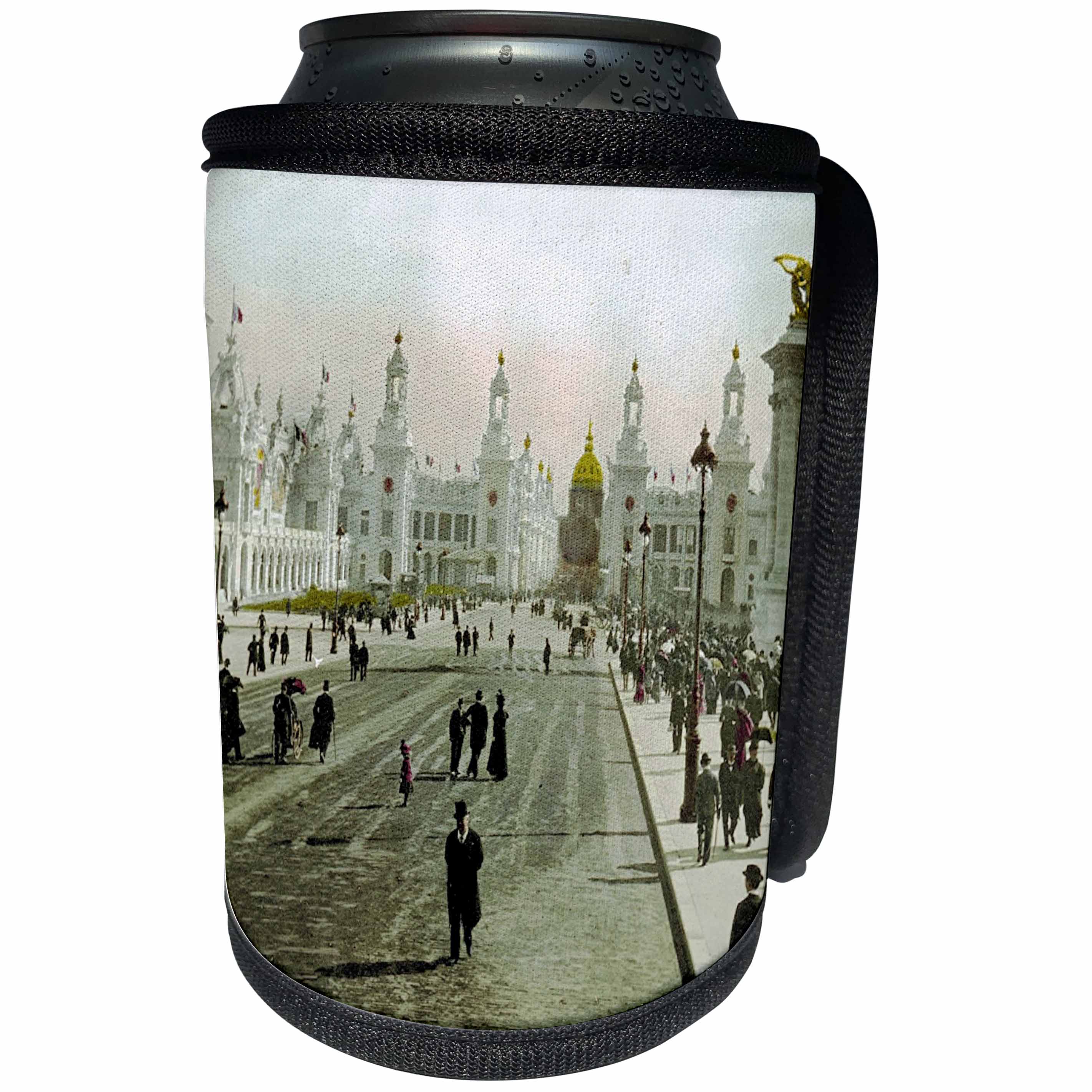 3dRose TNMGraphics Vintage Travel - Chicago Exposition - Can Cooler Bottle Wrap (cc_11125)
