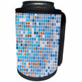 3dRose TNMGraphics Patterns - Blue Tiles - Can Cooler Bottle Wrap (cc_11127)