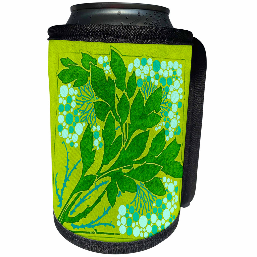3dRose TNMGraphics Art Deco Plus - Nature in Green - Can Cooler Bottle Wrap (cc_11129)