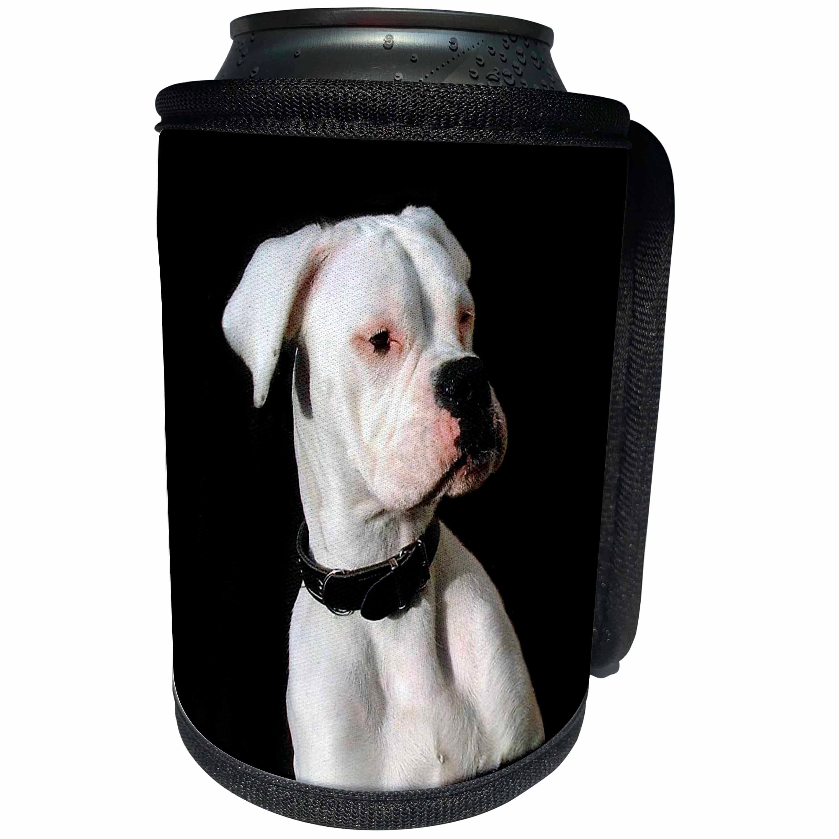 3dRose Dogs Boxer - White Boxer Uncropped Ears - Can Cooler Bottle Wrap (cc_1113)