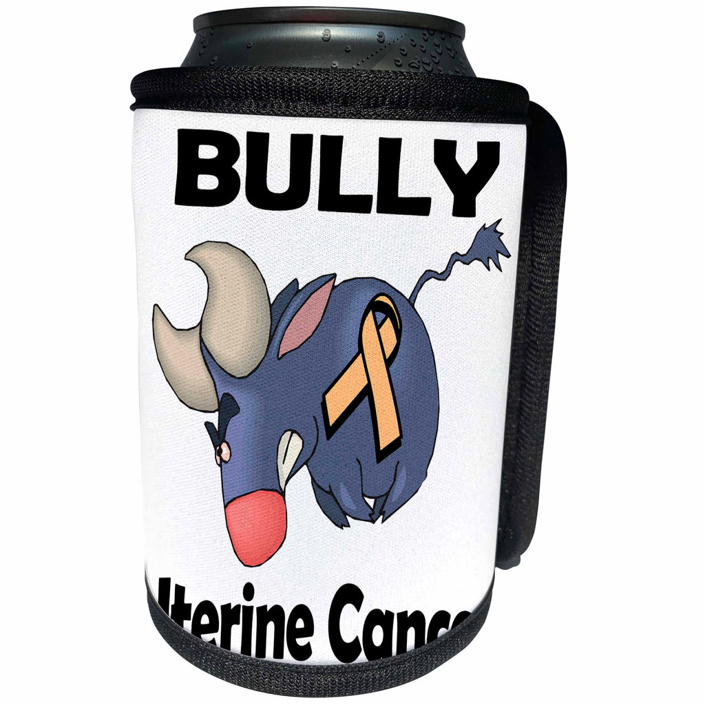 3dRose Dooni Designs Cause Awareness Ribbon Designs - Bully Uterine Cancer Awareness Ribbon Cause Design - Can Cooler Bottle Wrap (cc_114376)