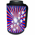 3dRose Dooni Designs Patriotic Designs - Red White And Blue USA Patriotic Sparkle Star Burst For Independence Day Fourth of July - Can Cooler Bottle Wrap (cc_117554)