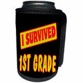 3dRose Dooni Designs Survive Sayings - I Survived 1st First Grade Survial Pride And Humor Design - Can Cooler Bottle Wrap (cc_117558)