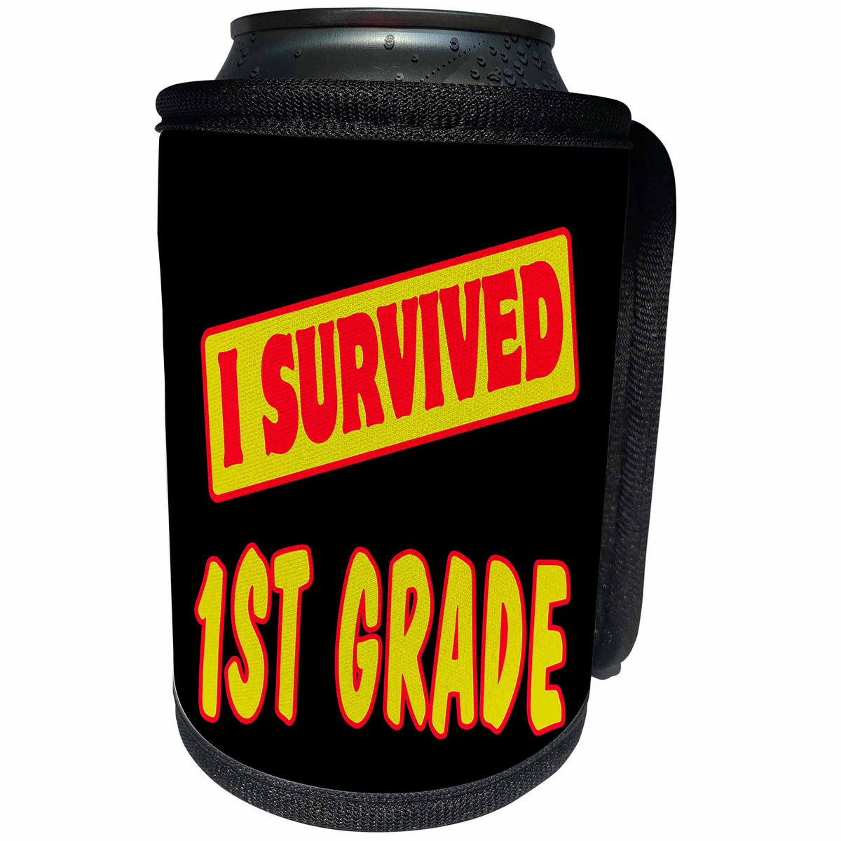 3dRose Dooni Designs Survive Sayings - I Survived 1st First Grade Survial Pride And Humor Design - Can Cooler Bottle Wrap (cc_117558)