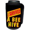 3dRose Dooni Designs Survive Sayings - I Survived A Beehive Survial Pride And Humor Design - Can Cooler Bottle Wrap (cc_117573)