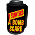 3dRose Dooni Designs Survive Sayings - I Survived A Bomb Scare Survial Pride And Humor Design - Can Cooler Bottle Wrap (cc_117577)