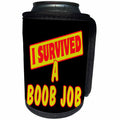 3dRose Dooni Designs Survive Sayings - I Survived A Boob Job Survial Pride And Humor Design - Can Cooler Bottle Wrap (cc_117578)
