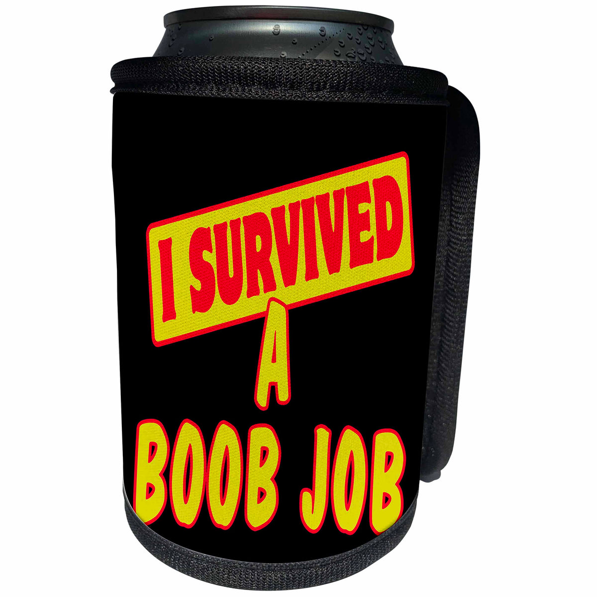 3dRose Dooni Designs Survive Sayings - I Survived A Boob Job Survial Pride And Humor Design - Can Cooler Bottle Wrap (cc_117578)