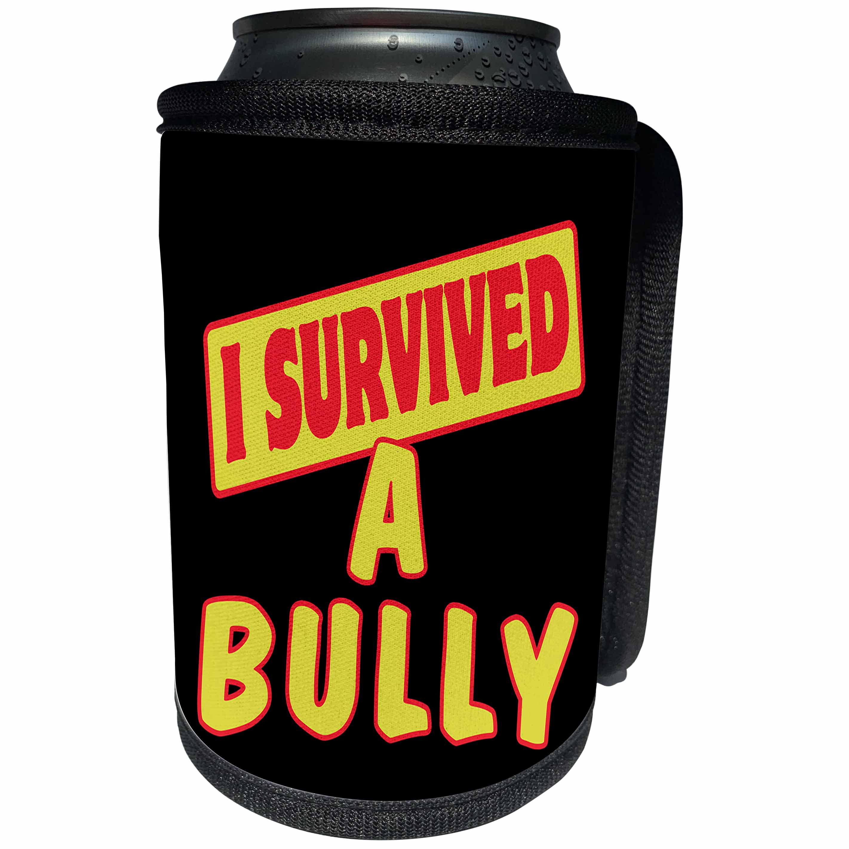 3dRose Dooni Designs Survive Sayings - I Survived A Bully Survial Pride And Humor Design - Can Cooler Bottle Wrap (cc_117584)
