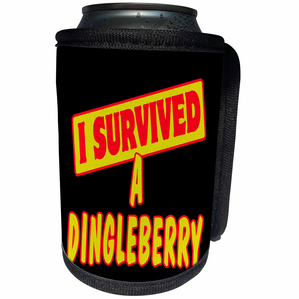 3dRose Dooni Designs Survive Sayings - I Survived A Dingleberry Survial Pride And Humor Design - Can Cooler Bottle Wrap (cc_117595)