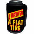 3dRose Dooni Designs Survive Sayings - I Survived A Flat Tire Survial Pride And Humor Design - Can Cooler Bottle Wrap (cc_117602)