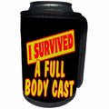 3dRose Dooni Designs Survive Sayings - I Survived A Full Body Cast Survial Pride And Humor Design - Can Cooler Bottle Wrap (cc_117608)